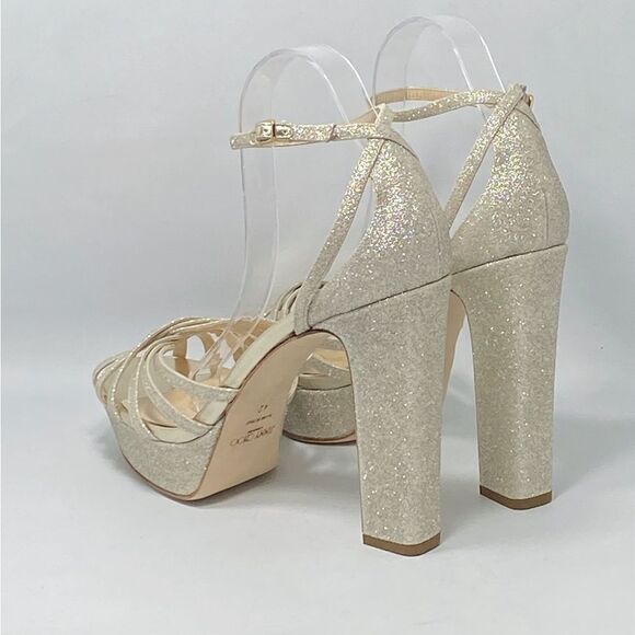 Jimmy Choo Isra 120MM Glitter Platform Sandals size 42 - Picture 10 of 13